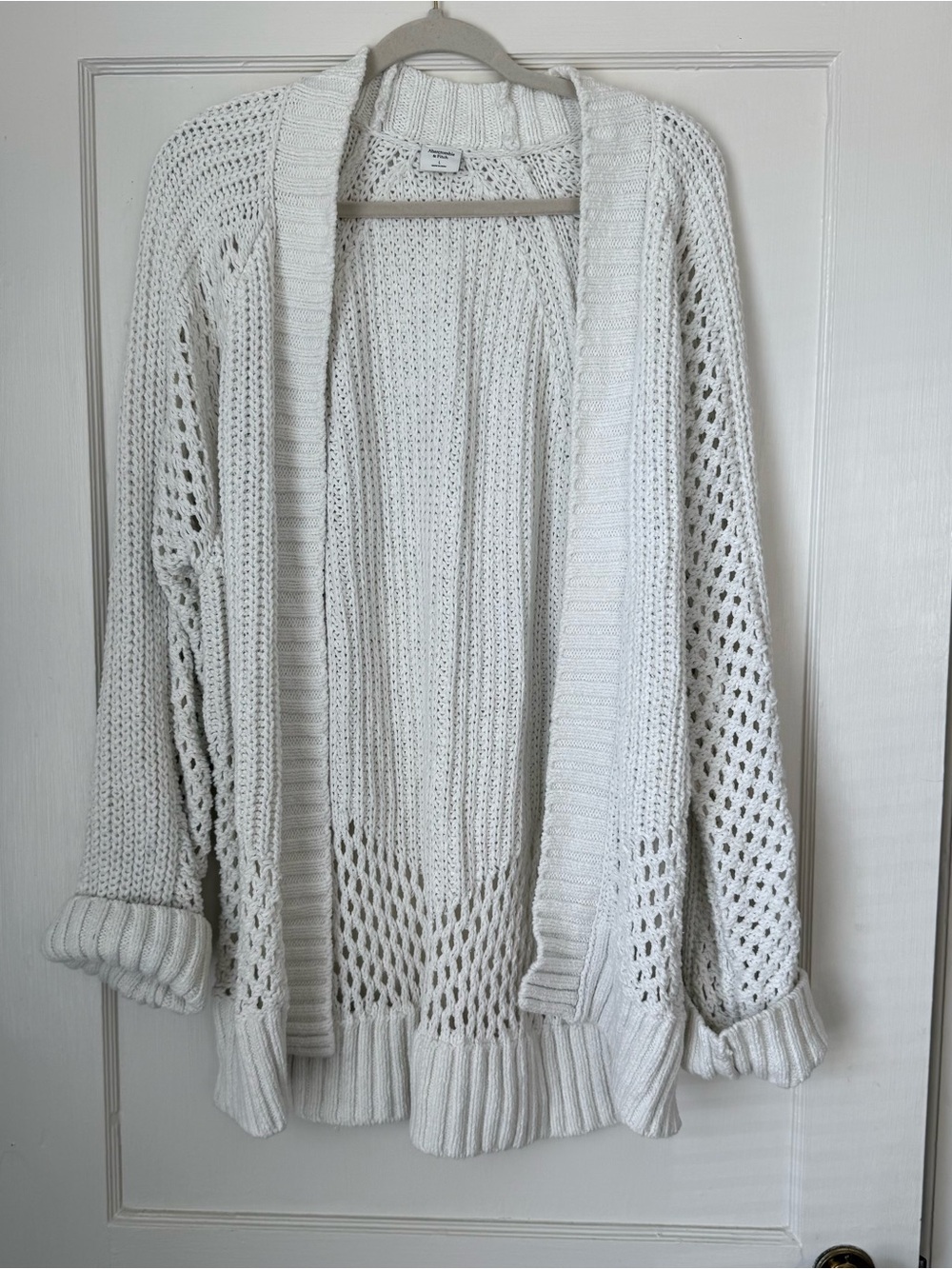 Abercrombie & Fitch Open-Knit White Chunky Cardigan